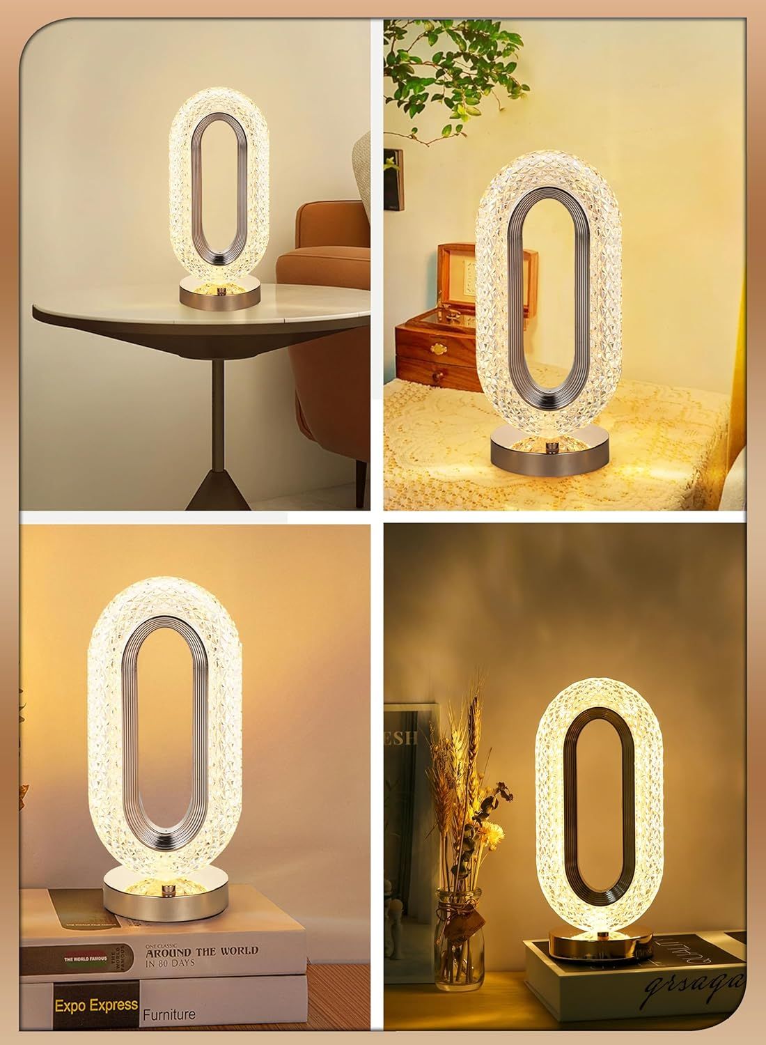 Remote Control Crystal Bedside Lamp with Touch
